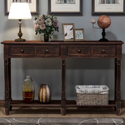 Wood console table - wood, rustic