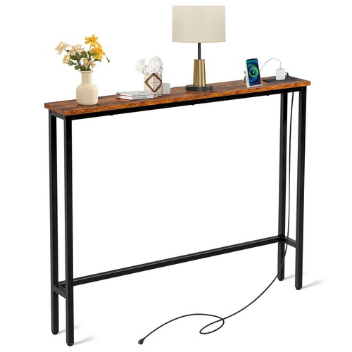 Narrow console sofa table - narrow, with